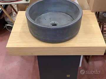 Mobie Bagno sospeso piano lavandino tondo pietra