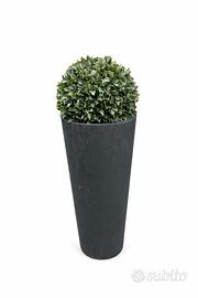 Vaso alto con pianta bosso artificiale design