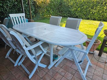 Set tavolo e sedie da giardino