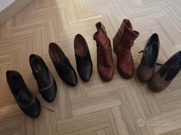  lotto da 4 paia di scarpe pelle e velluto da €10 