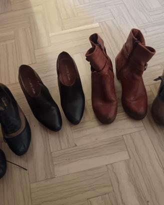  lotto da 4 paia di scarpe pelle e velluto da €10 