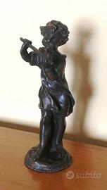 Statua in bronzo - FANCIULLO CON FLAUTO - MOREAU
