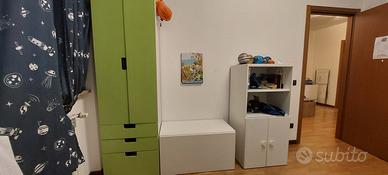 Cameretta bambino Ikea bianca e verde