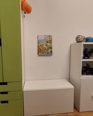 Cameretta bambino Ikea bianca e verde