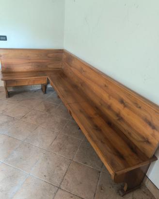 Cassapanca angolare in legno