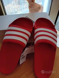 ciabatta adidas rossa