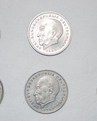LOTTO 6 MONETE DA 2 MARCHI TEDESCHI COMMEMORATIVE