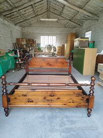 letto matrimoniale in legno massello 