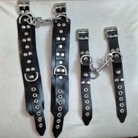 Polsiera e cavigliera in vero cuoio