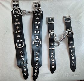 Polsiera e cavigliera in vero cuoio