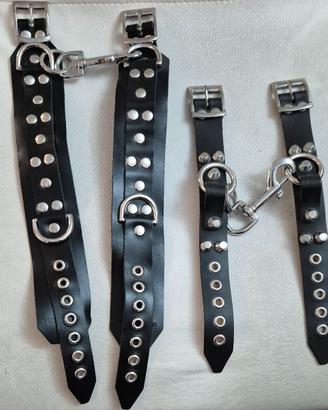 Polsiera e cavigliera in vero cuoio