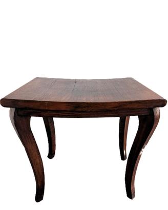 Tavolino vintage, legno massello-Gambe a sciabola