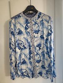 camicia bianca e blu Desigual - taglia S