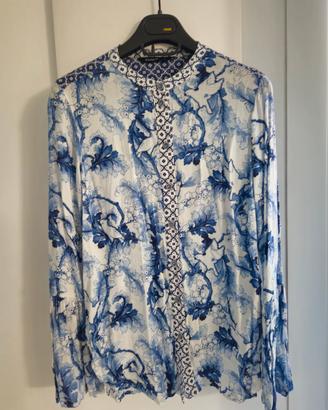 camicia bianca e blu Desigual - taglia S