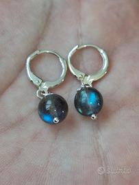 Orecchini in argento e Labradorite naturale 