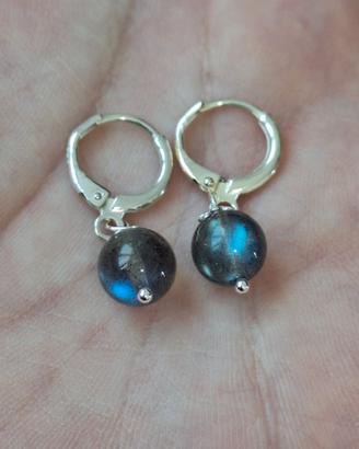 Orecchini in argento e Labradorite naturale 