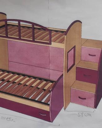 LETTO A CASTELLO BAMBINI MARCA GIESSEGI