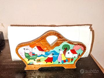 Porta Tovaglioli Valdostano decorato 