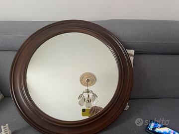 Specchio ovale cornice in legno