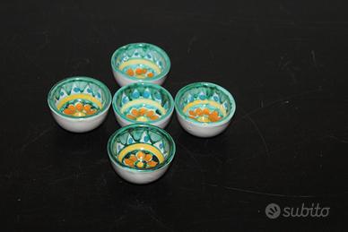Set di 5 ciotoline artigianali ceramica vietrese