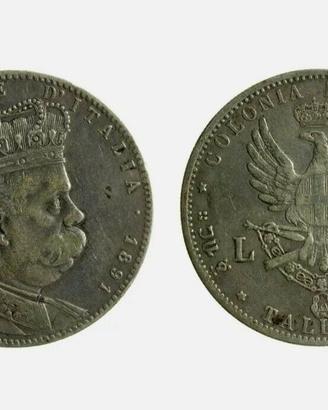Umberto I lire 5 eritrea tallero 1891