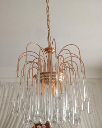 Lampadario vetro/ottone