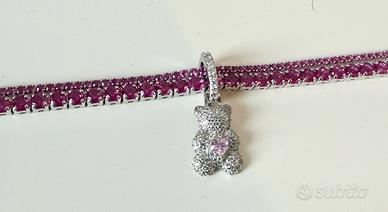 tennis argento 925 pietre rosso rubino