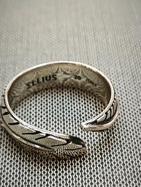 Anello piuma argento 925 