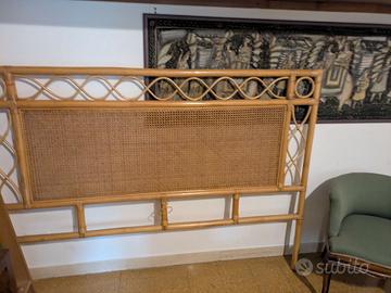 Testata letto in vimini.