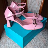 scarpe con tacco e cinturino rosa Egle numero 40 