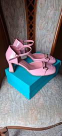 scarpe con tacco e cinturino rosa Egle numero 40 