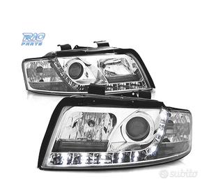 FARI PER AUDI A4 B6 00-04 LUCE LED DIURNA FONDO CR