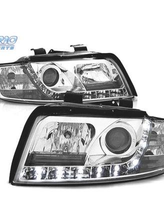 FARI PER AUDI A4 B6 00-04 LUCE LED DIURNA FONDO CR