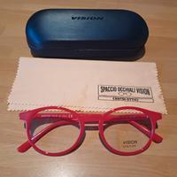 Occhiali montatura rossa