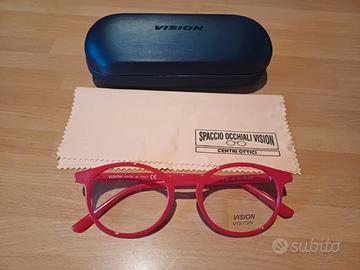 Occhiali montatura rossa