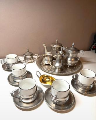 Servizio da te o caffe in peltro 95 stile barocco