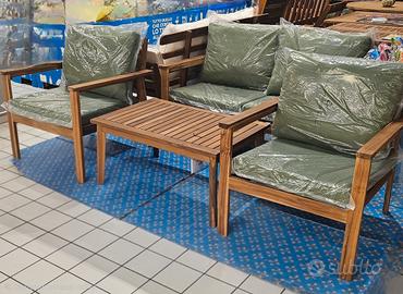 Set Relax Acacia Massello CUSCINONI COMPRESI Verde