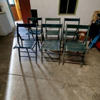 6 sedie in legno pieghevoli
