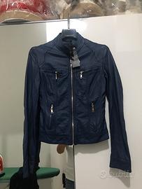 Giubbetto pelle col blu