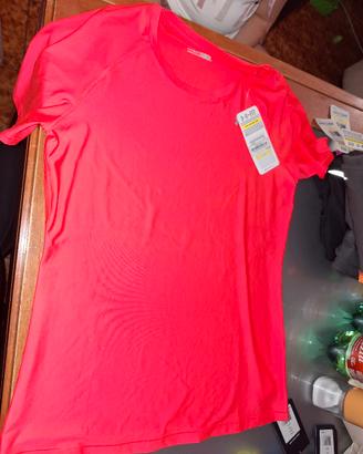 T shirt under armour donna rosa fluo