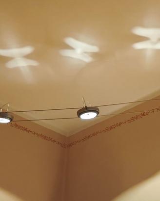 Luci per soffitto con doppio cavo e 3 punti luce