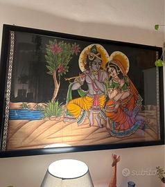 Quadro / arazzo incorniciato indiano