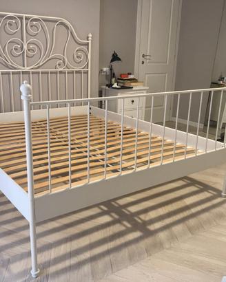 Struttura letto matrimoniale in ferro bianco