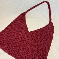 Borsa a spalla borgogna uncinetto cotone