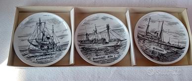 Collezione piattini ceramica navi storiche 