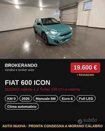 Fiat 600 Hybrid 110 CV DCT MHEV Icon Nuovo motore 