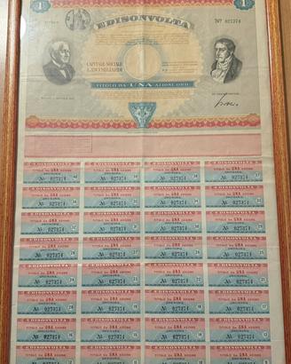 Azione Edisonvolta d’epoca vintage con cornice