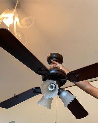 Lampadario-Ventilatore soffitto con telecomando