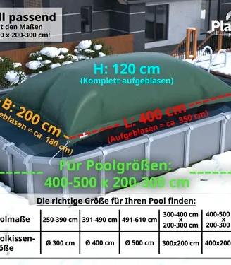 CUSCINO XXL PER PISCINA  200X400 CM H. 120 CM