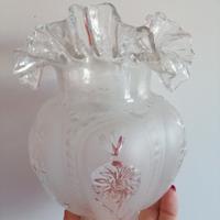 Paralume vintage vetro satinato trasparente decoro